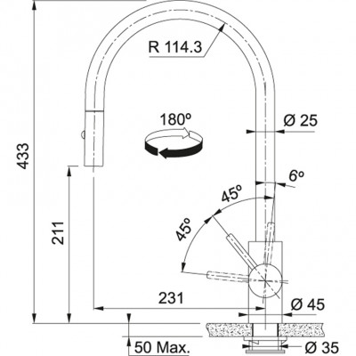 Franke Kitchen tap Eos Neo with spout pull-out spray head completely stainless steel 115.0590.045