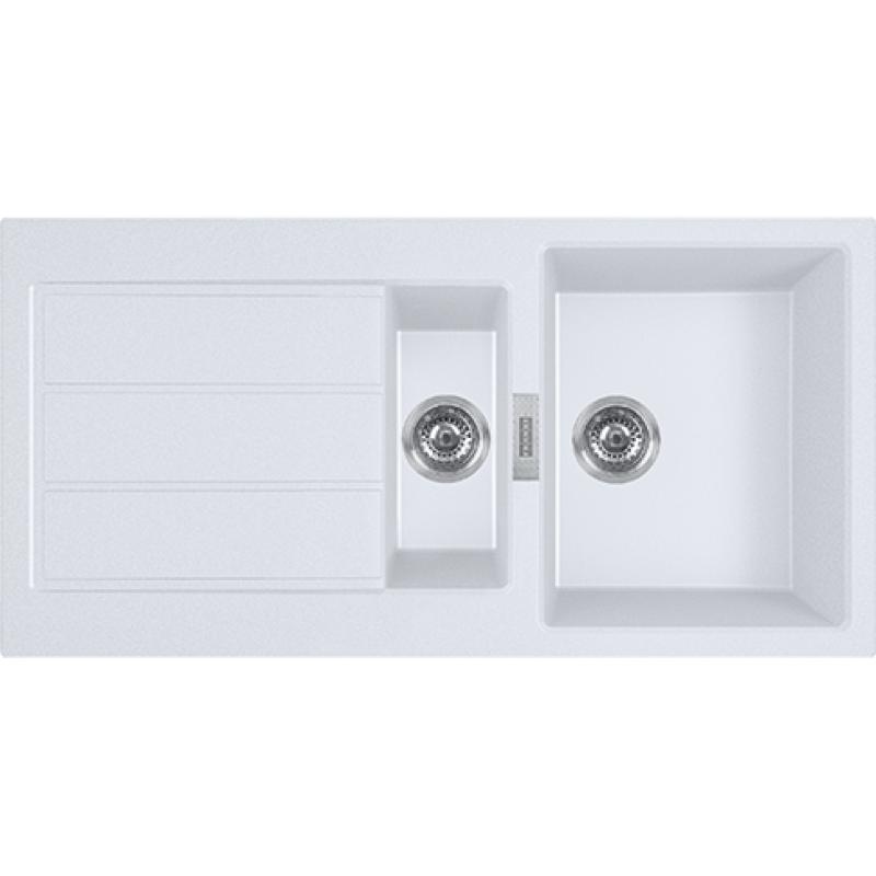 Franke Sirius 2 S2D 651 plástico 1,5 un fregadero y medio con escurridor blanco de superficie 100x50 143.0634.555