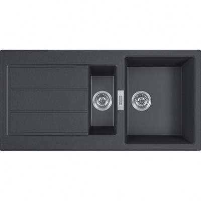 Franke Sirius 2 S2D 651 black plastic 1.5 one and a half sink with draining surface top mount 100x50 143.0634.554