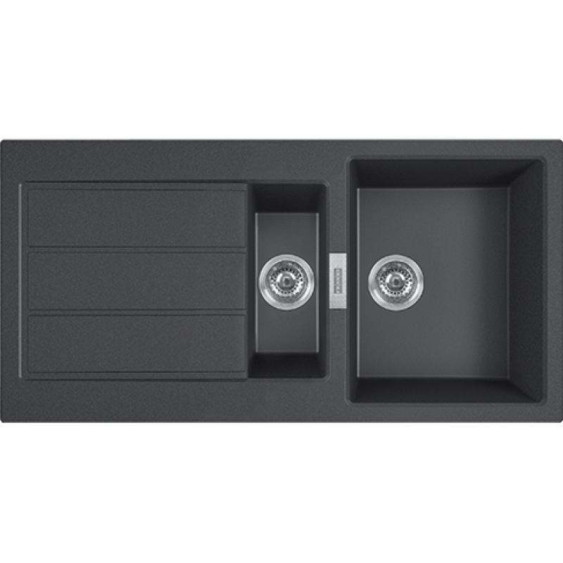Franke Sirius 2 S2D 651 plástico negro 1,5 lavabo de una y media con escurridor de superficie 100x50 143.0634.554