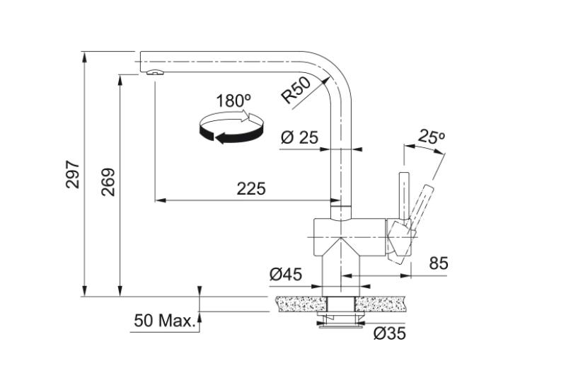 Grifo de cocina  Franke Atlas Neo Sensor de acero inoxidable macizo caño giratorio acero inoxidable 115.0625.489