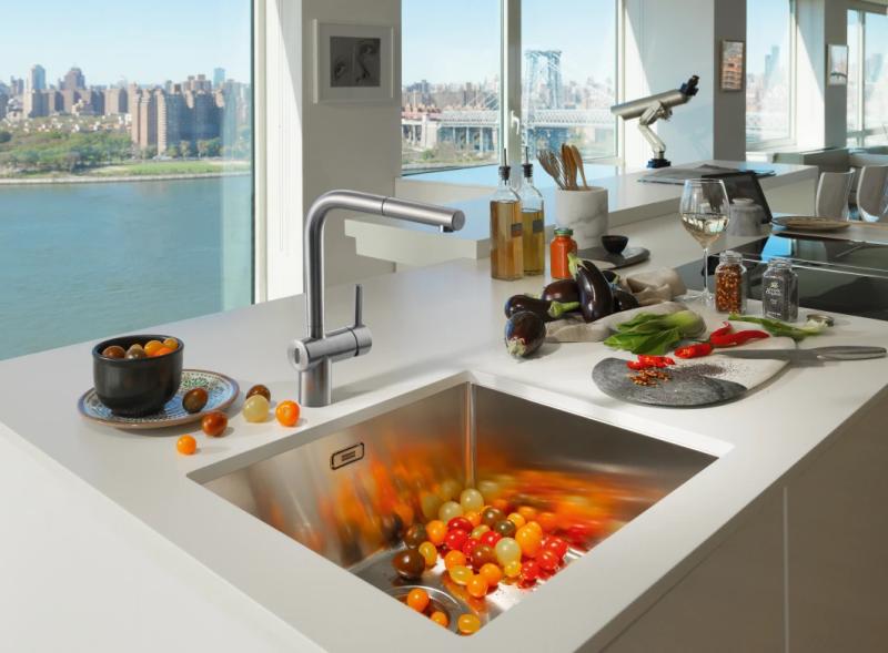 Grifo de cocina Franke Atlas Neo Sensor de acero inoxidable satinado con caño extraíble acero inoxidable 115.0625.523