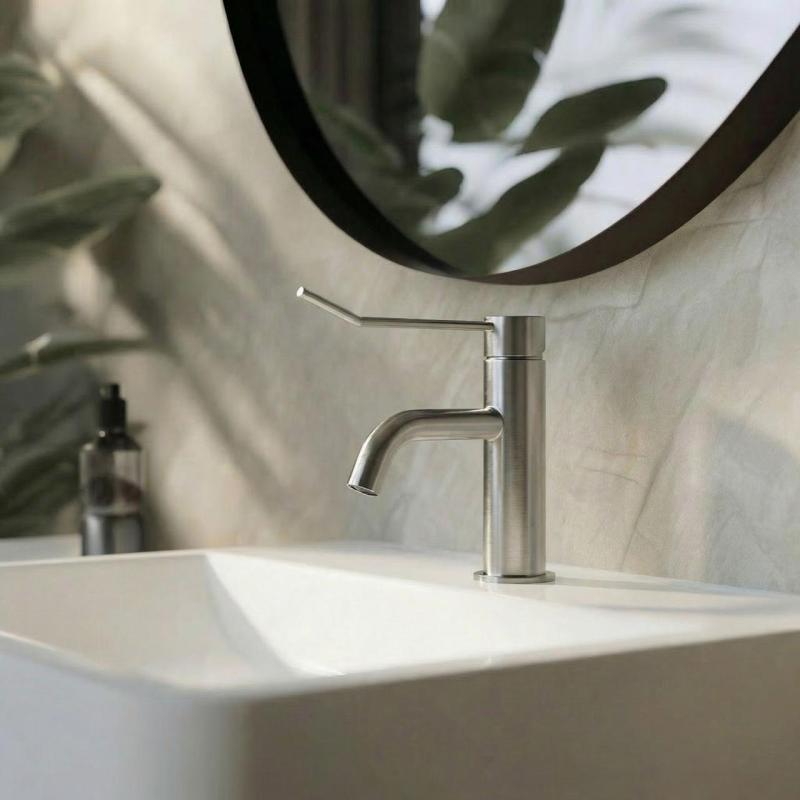 Grifo de lavabo Waterevolution Flow incluido tapón click acero inoxidable T111IE