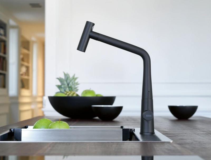 Grifo de cocina Franke Icon negro mate con caño extraíble 115.0625.190