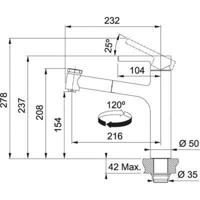 Franke Centro Kitchen tap chrome with pull-out spray shower 115.0600.131