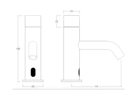 Grifo de lavabo electrónico Waterevolution Flow infrarrojos alimentado por pilas acero inoxidable T110EIE