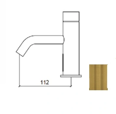 Grifo electrónico para lavabo Waterrevolution Flow, infrarrojos, funciona con pilas, latón cepillado T110ELE