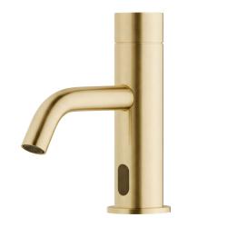 Grifo de lavabo electrónico Waterevolution Flow funcionamiento por infrarrojos alimentado por pilas dorado T110EWGE