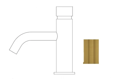 Grifo para lavabo Waterrevolution Flow con cierre automático, latón cepillado T110TPLE