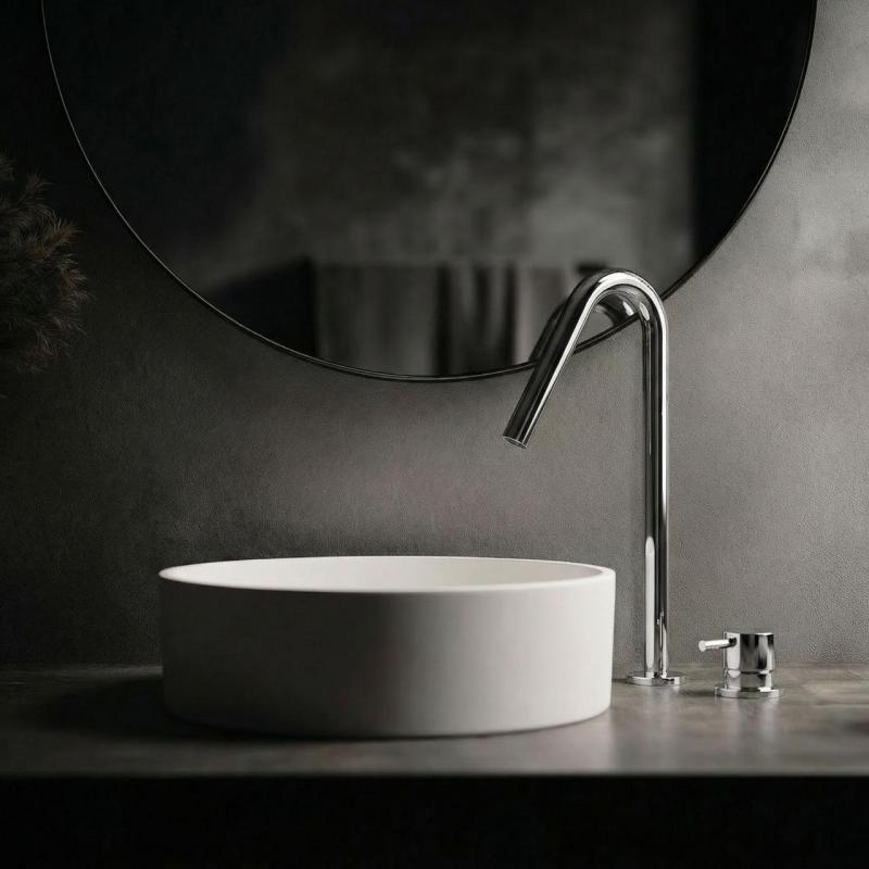 Grifo Waterevolution Flow de 2 orificios para lavabo cromado con caño alto V 227mm T1122V01