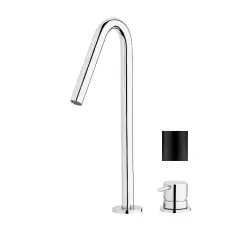 Grifo Waterevolution Flow de 2 orificios negro con caño alto V 227mm T1122VPR