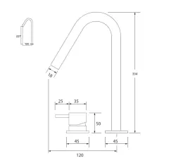 Grifo Waterevolution Flow de 2 orificios para lavabo blanco con caño alto V 227mm T1122VBR