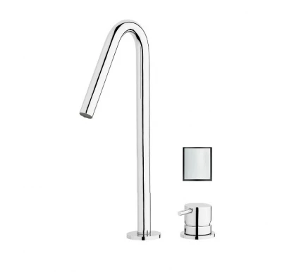 Waterevolution Flow 2-hole sink faucet white with high V-Shaped 227mm spout T1122VBR