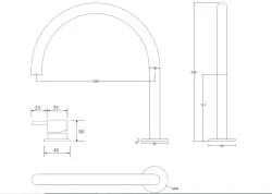 Grifo Waterevolution Flow de 2 orificios para lavabo de acero inoxidable con caño bajo U de 113 mm T1121UIE