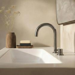 Grifo de lavabo Waterrevolution Flow de 2 orificios PVD Gun Metal T1121UGME