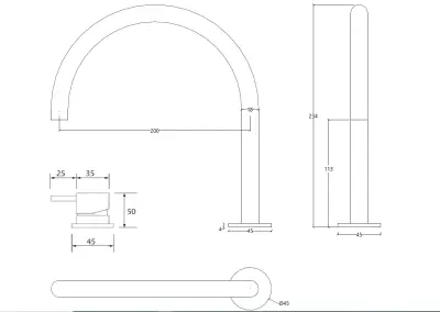 Waterevolution Flow 2-hole basin tap PVD Gun Metal T1121UGME