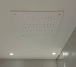Ducha de techo efecto lluvia SB Rubinetterie blanco mate corian de superficie sólida empotrada cuadrada 40cm 1208954083