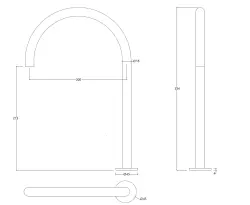 Grifo Waterevolution Flow de 2 orificios negro con caño alto U 213mm T1122UPR