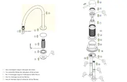 Grifo Waterevolution Flow de 2 orificios PVD en gris plomo con caño alto U 213mm T1122UGME