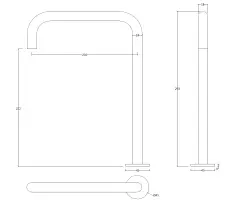 Grifo Waterevolution Flow de 2 orificios y caño alto 222 cromado T122H01