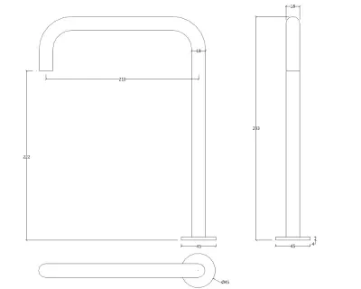 Waterevolution Flow 2-hole sink faucet with high spout 222 chrome T122H01