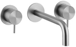 Grifo Waterevolution Flow monomando empotrado de lavabo 3 orificios Acero inoxidable completo con caño 10cm T1163FIE-10