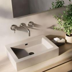 Grifo Waterevolution Flow monomando empotrado de lavabo 3 orificios Acero inoxidable completo con caño 10cm T1163FIE-10