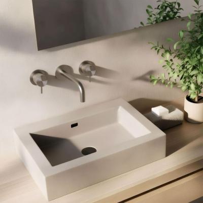 Waterevolution Flow 3-hole built-in sink faucet Full stainless steel with spout 10cm T1163FIE-10