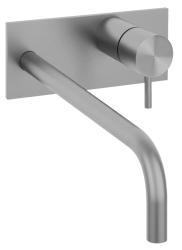 Grifo de lavabo Waterevolution Flow empotrado con embellecedor de acero inoxidable y caño 21cm T1161BIE-21
