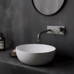 Grifo de lavabo Waterevolution Flow empotrado con embellecedor de acero inoxidable y caño 21cm T1161BIE-21
