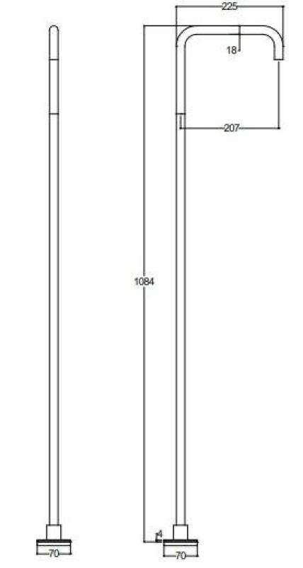 Waterevolution Flow Grifo para lavabo independiente Caño completamente de acero inoxidable T1.676.IE