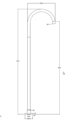 Waterevolution Flow Freestanding sink faucet spout full stainless steel T1677IE