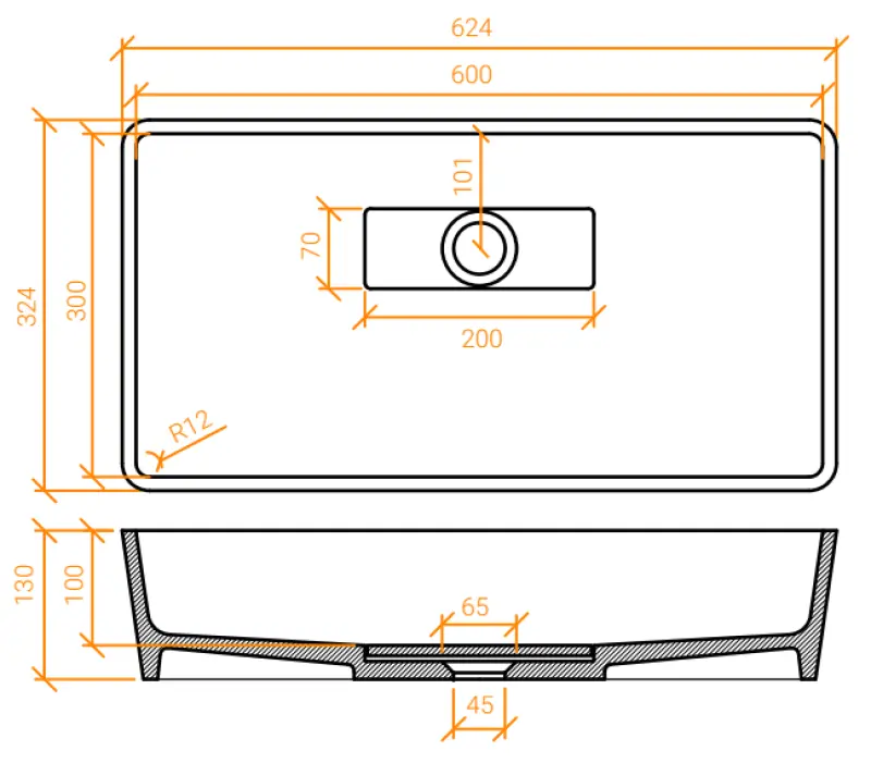 Solid-S City Lavabo de encastrar, blanco mate, 62 x 32 cm, con desagüe oculto 1208954250