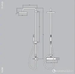 Conjunto de ducha Waterevolution Flow con termostato y efecto lluvia acero inoxidable T141TIE