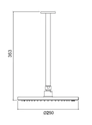 Ducha de techo Waterevolution Flow 250mm en latón satinado T164225LE
