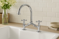 Grifo de cocina PB  Nostalgic Classic cromado con distancia entre centros variable 2 orificios 18-25cm 120895435