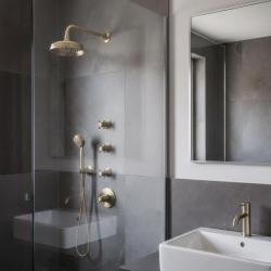 Termostato PB Classic Nostalgic empotrado para ducha con 3 válvulas de cierre color bronce