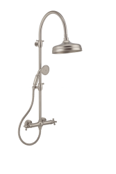 Columna de ducha PB Classic con grifo mezclador termostático y efecto lluvia acero inoxidable