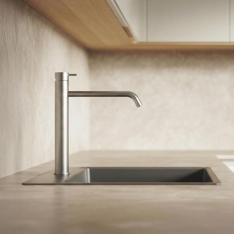 Grifo mezclador de cocina Waterevolution Flow PVD Gris plomo T150GME