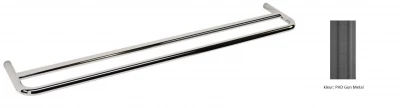 Waterevolution Flow double towel holder 60cm PVD Gun Metal A112DGME