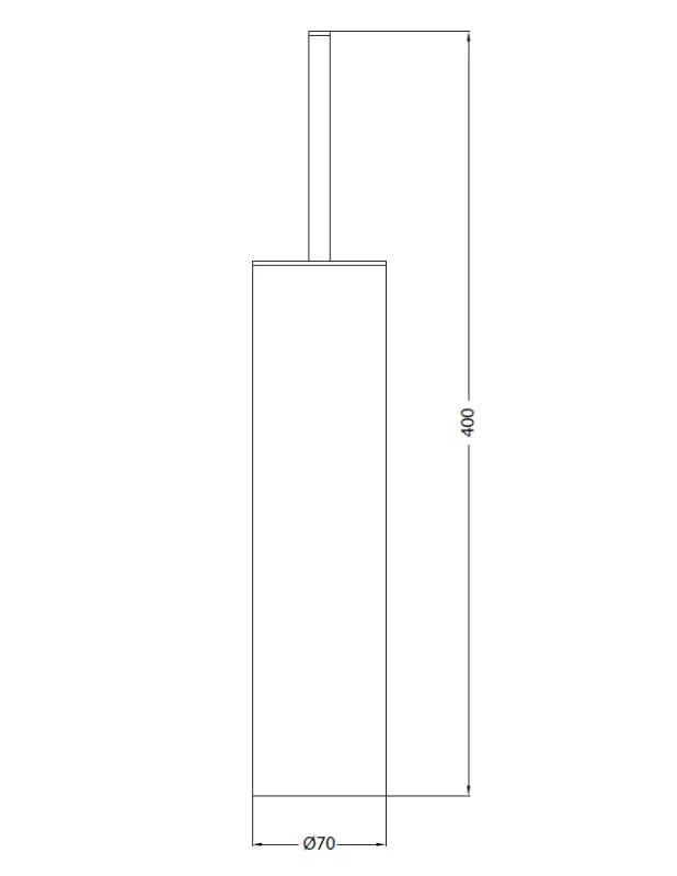 Escobillero Waterevolution Deep vertical PVD Gris plomo A240GME  Color: PVD Gris plomo  Material: acero inoxidable  Independiente Altura 400 mm Diámetro 70 mm