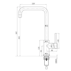 Grifo de cocina Lorreine completo de acero inoxidable con caño giratorio blanco mate 1208954606