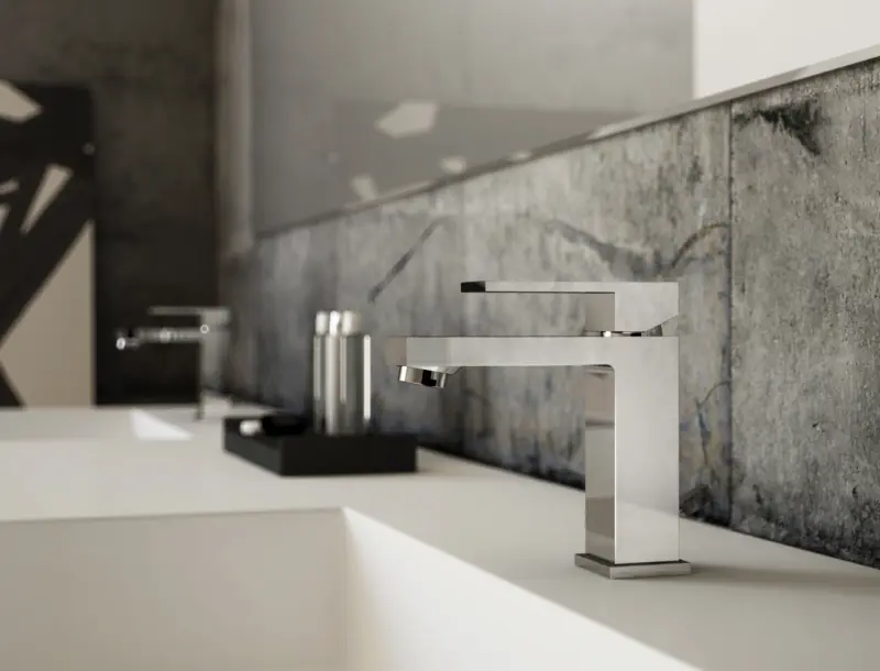 Mezclador PB Kiki de 1 orificio alto para lavabos negro mate