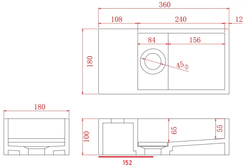 Fuente de superficie sólida Solid-S Marble B36xD18xH10cm mármol negro mate, izquierda sin agujero para grifo 1208954636.