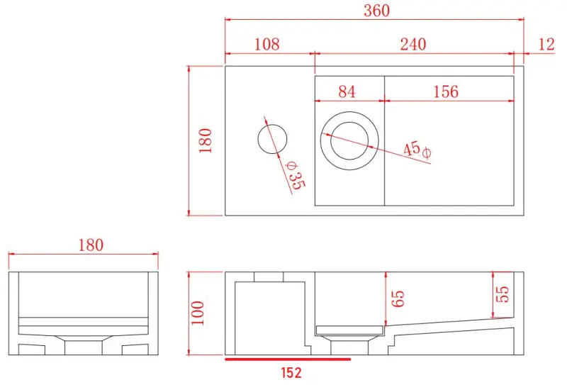 Fuente de superficie sólida Solid-S Marble B36xD18xH10cm mármol mate negro izquierda con orificio para grifo 1208954637.