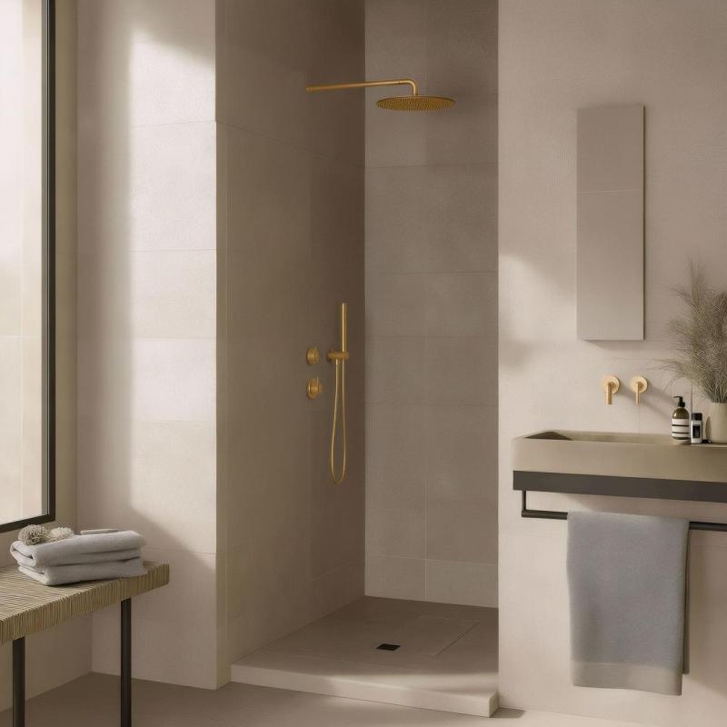 Termostato de ducha empotrado Waterevolution Flow con 1 grifo inversor, color oro claro 1208954644