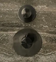 Mezclador termostático SB 316 AESTHETICS Round empotrado con 1 salida / llave de paso PVD gris plomo satinado 1208954896