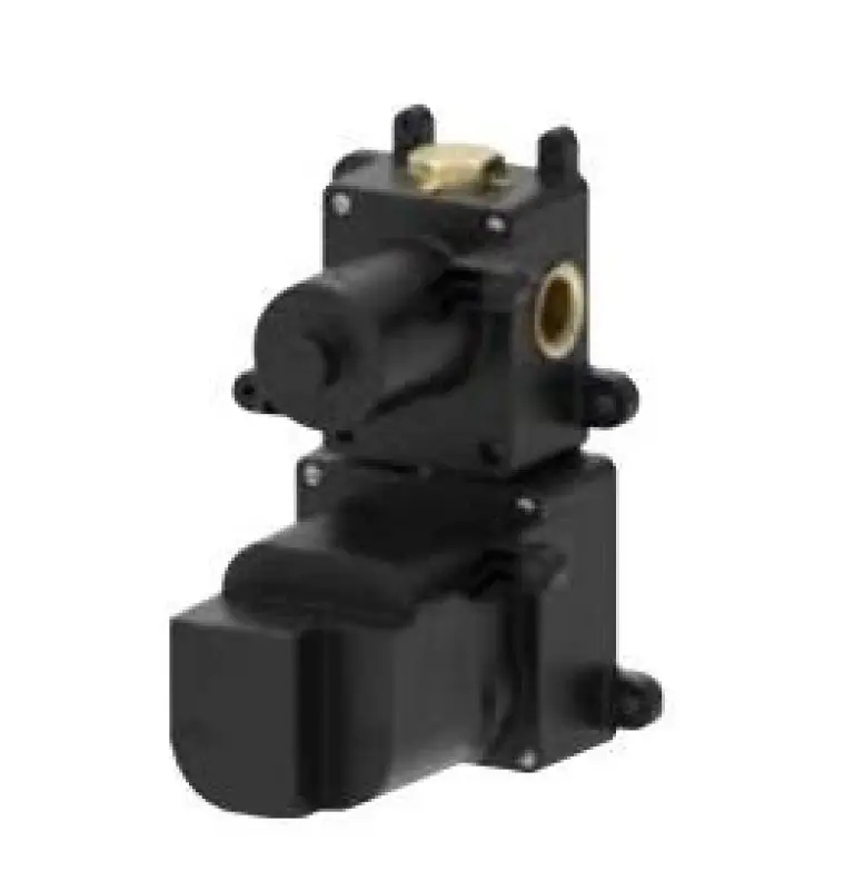 Mezclador termostático SB AESTHETICS Round empotrado con 1 salida / llave de paso negro mate 1208954898