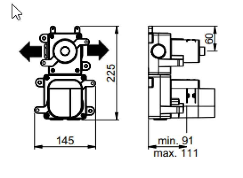 Mezclador termostático SB 316 AESTHETICS Round empotrado con 2 salidas/válvula de cierre totalmente de acero inoxidable 1208954901