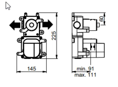 SB AESTHETICS Round concealed thermostatic mixer with 2 outlets / shut-off and diverter valve, matt black 1208954916